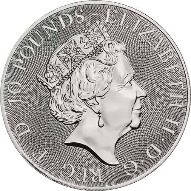 10oz Silver Coin Queen's Beast Black Bull Of Clarence UK
