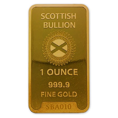 1oz Gold Bar Minted 9999 Scottish Bullion