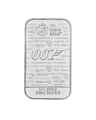 1oz Silver Royal Mint No Time To Die Bar