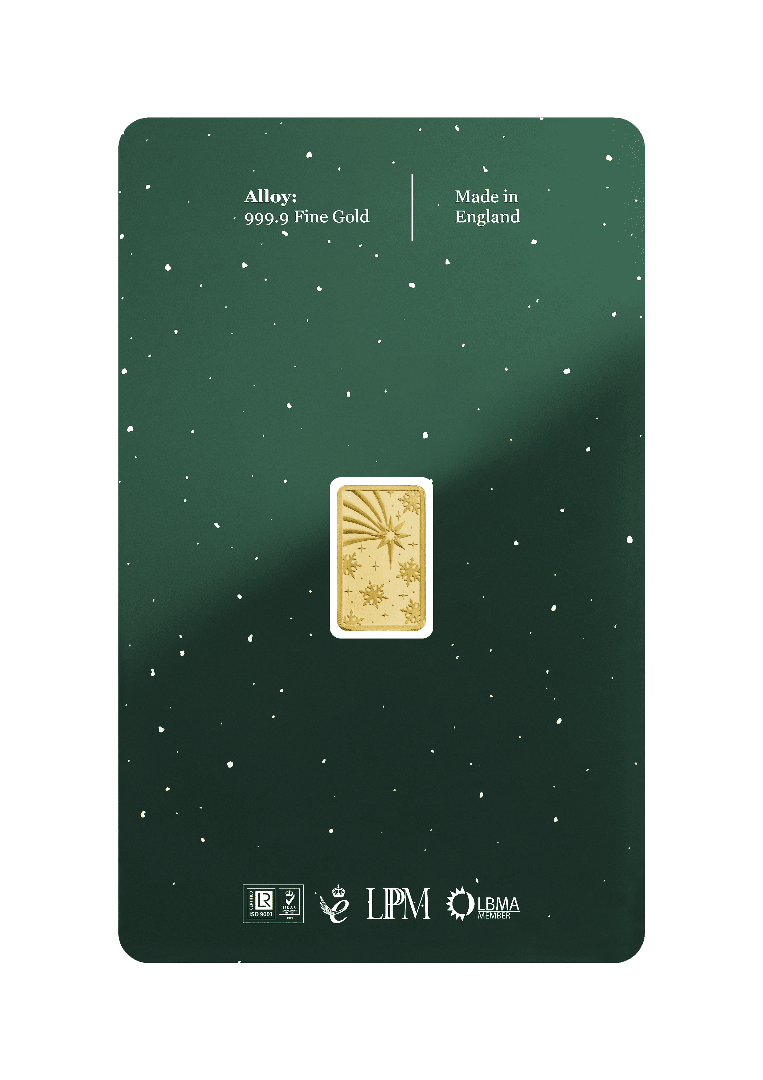 1g Gold Bar Minted Christmas 9999