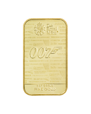 1oz Gold Bar Minted The Royal Mint James Bond
