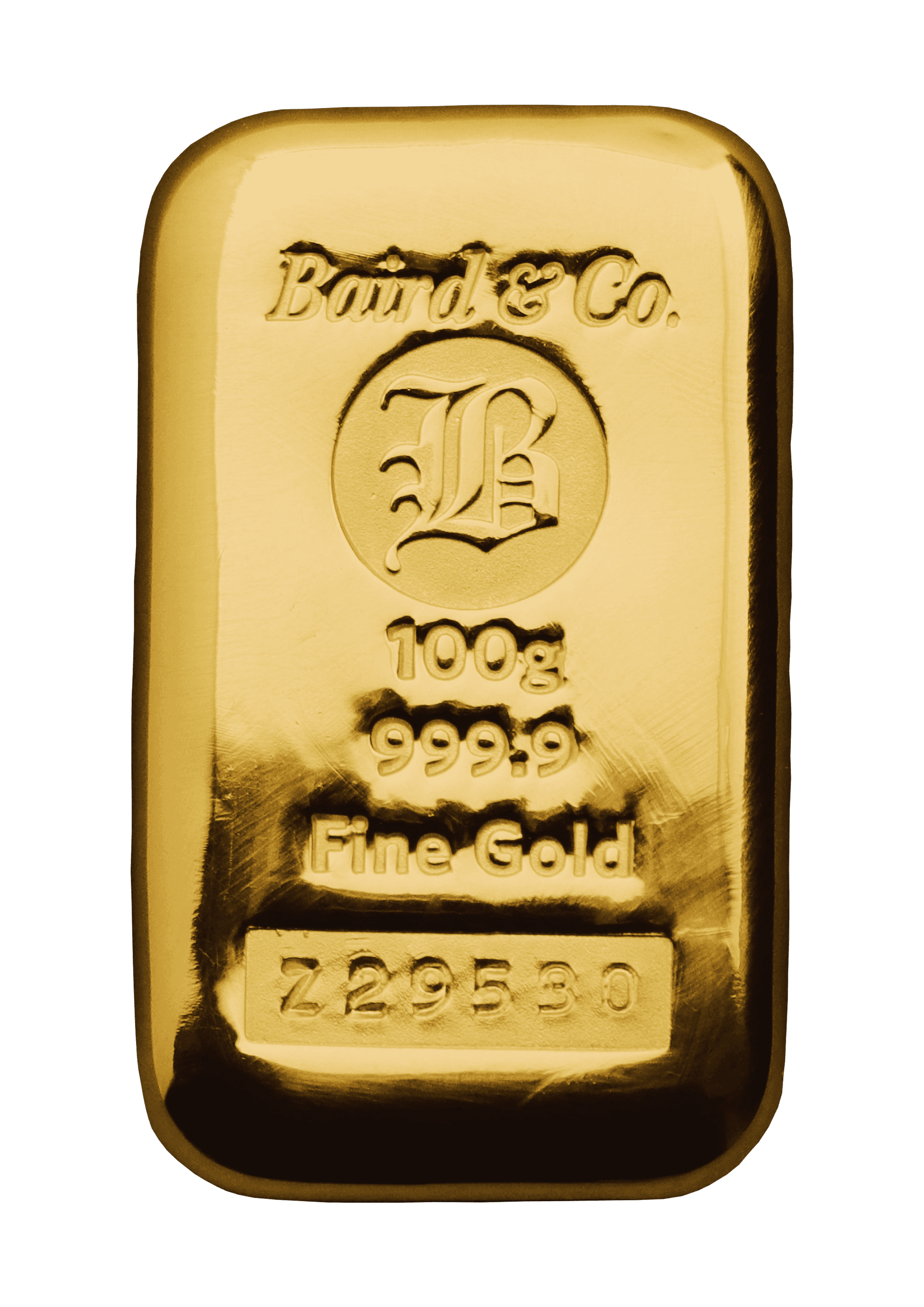 100gr Cast Gold Bar 999.9 Fine