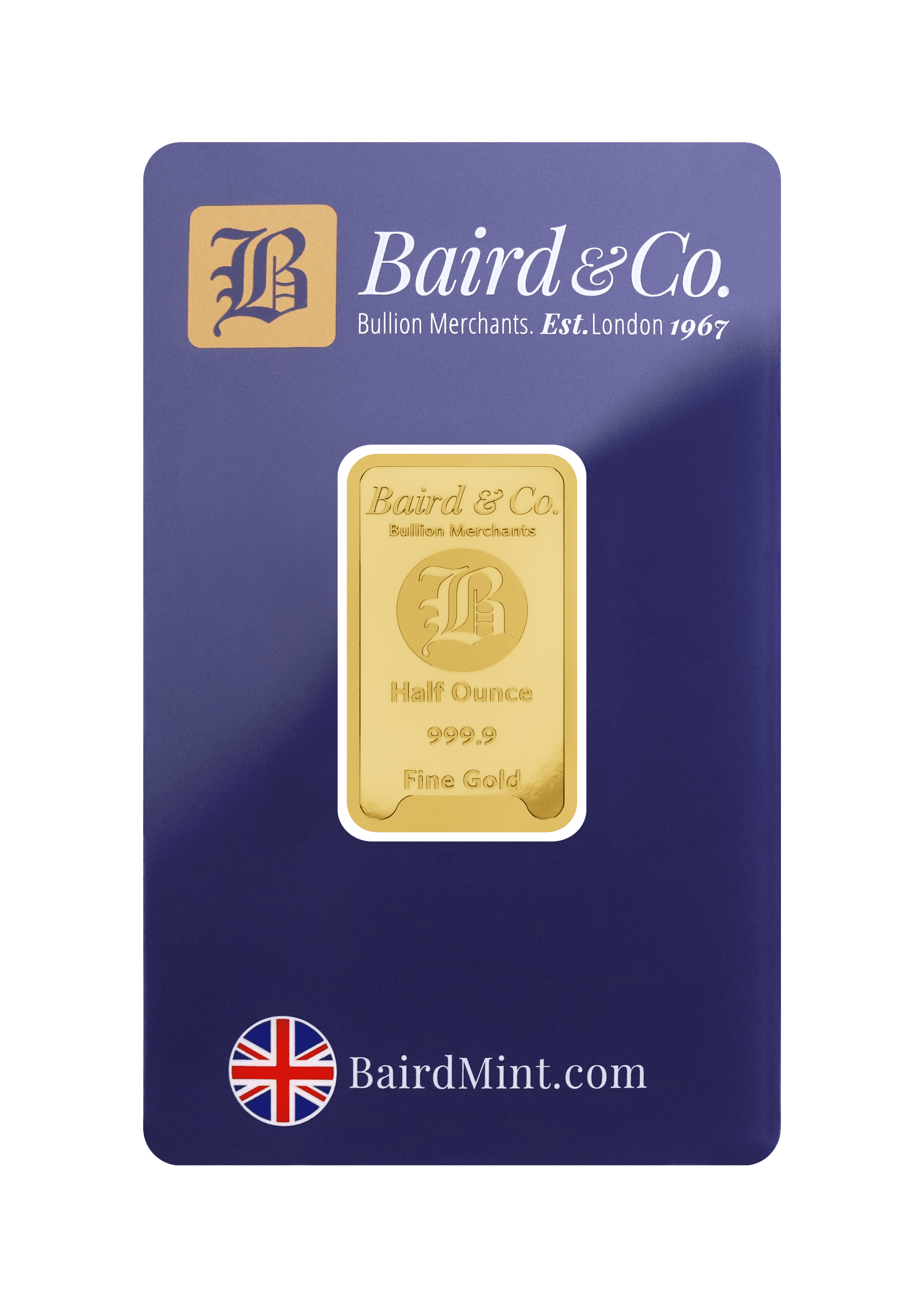 Half oz Minted Gold Bar 999.9 Fine