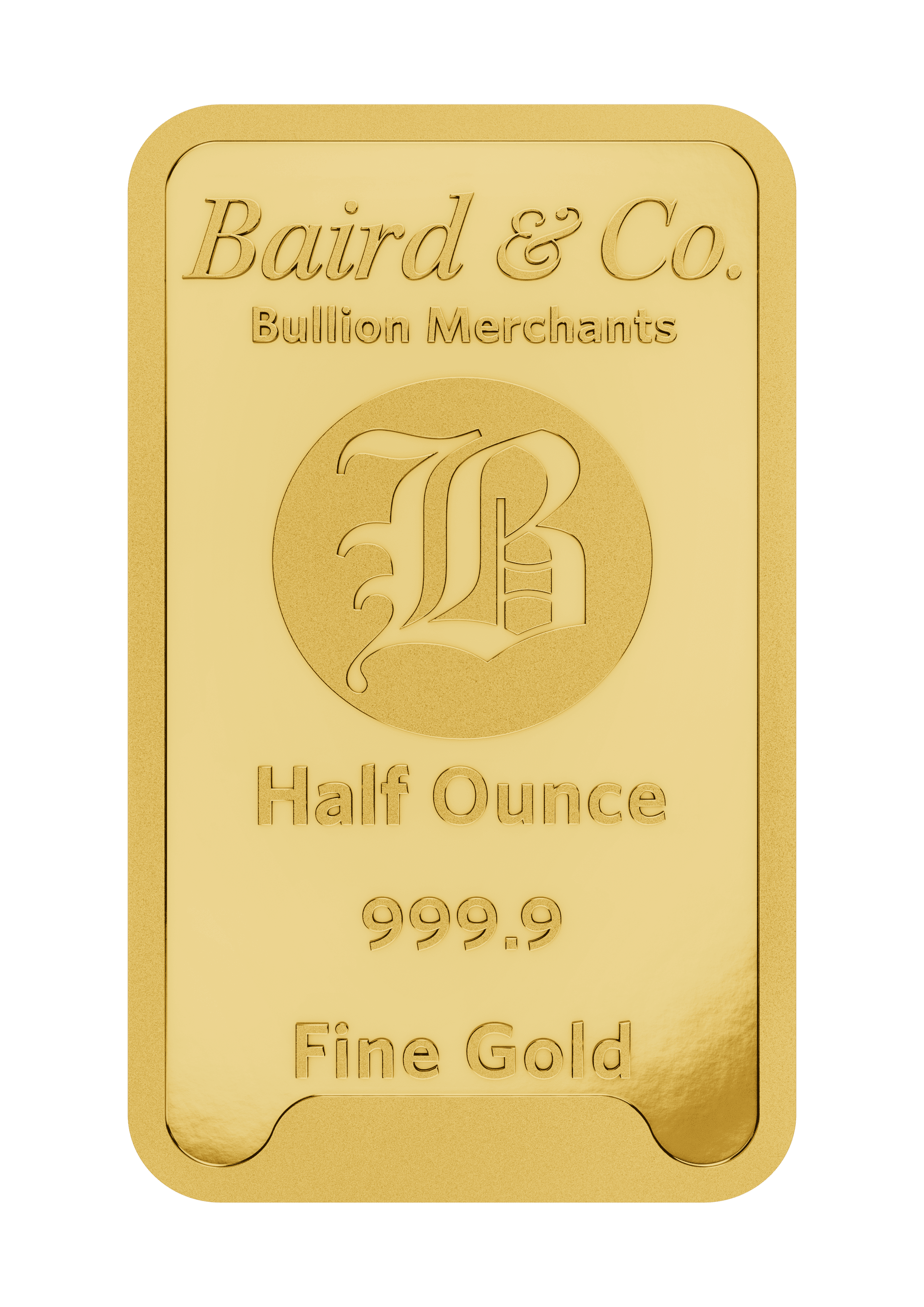 Half oz Minted Gold Bar 999.9 Fine