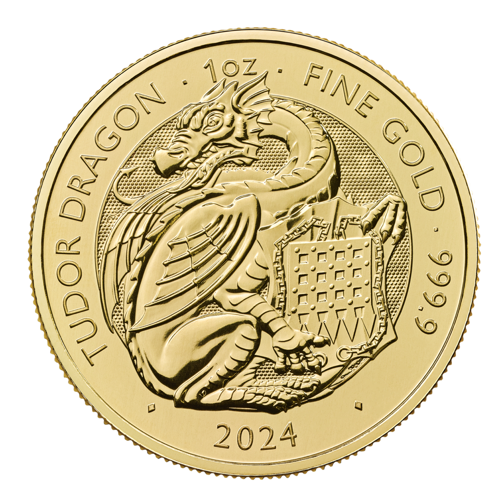 1oz Gold Coin The Royal Tudor Beasts Dragon UK