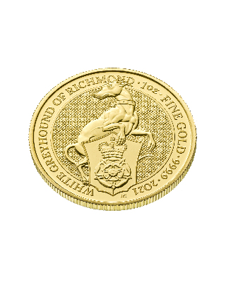 UK 1oz Gold Queen's Beast White Greyhound Coin