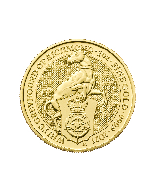 UK 1oz Gold Queen's Beast White Greyhound Coin