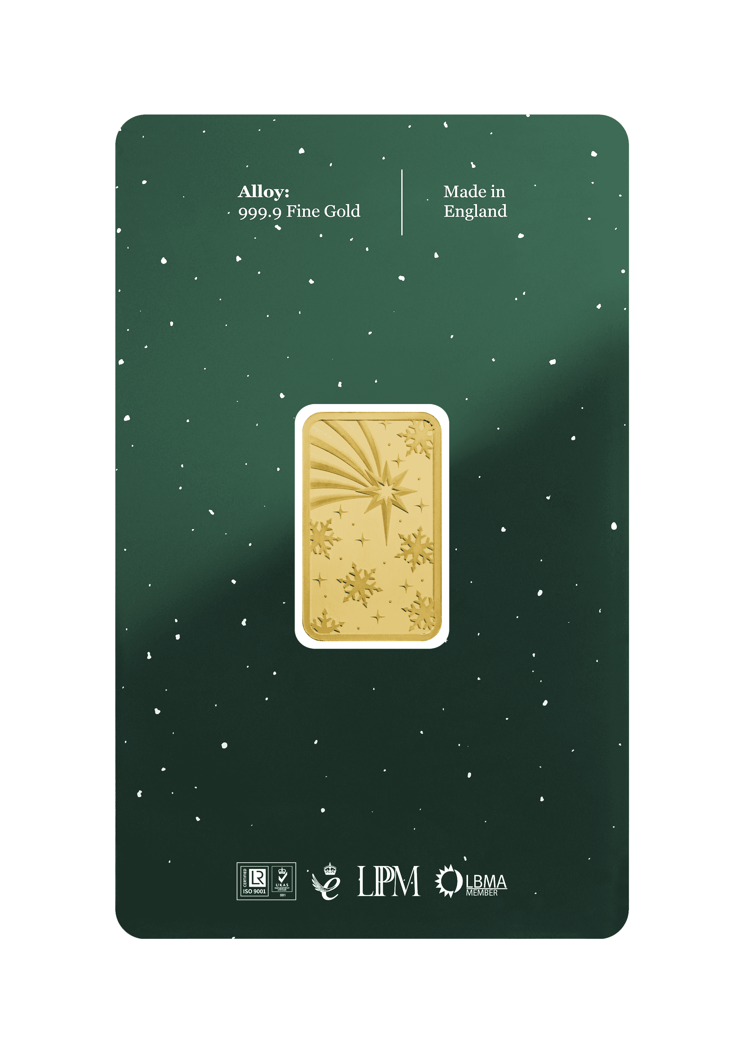 5gr Minted Christmas Gold Bar 999.9 Fine