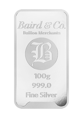 100gr Minted Silver Bar 999.0 Fine
