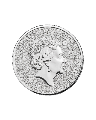 2oz Silver Coin Queen's Beast White Lion of Mortimer UK