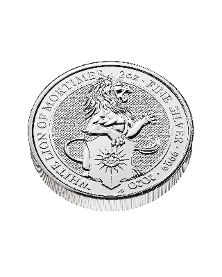 2oz Silver Coin Queen's Beast White Lion of Mortimer UK