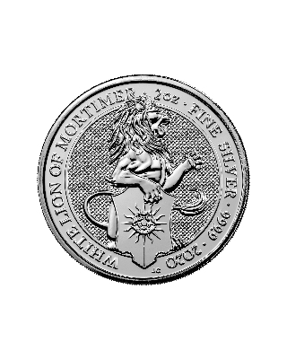 2oz Silver Coin Queen's Beast White Lion of Mortimer UK