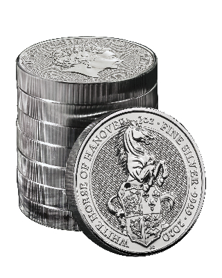 UK Silver 2oz Queen's White Horse