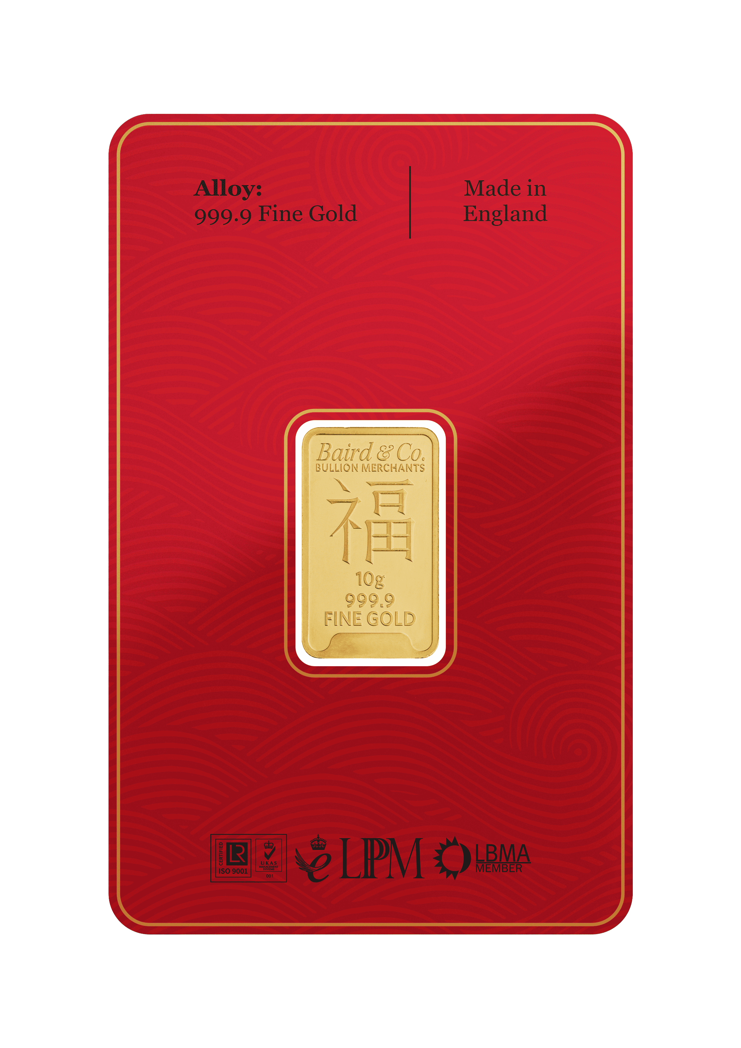 10g Gold Bar Minted Lunar Snake 9999