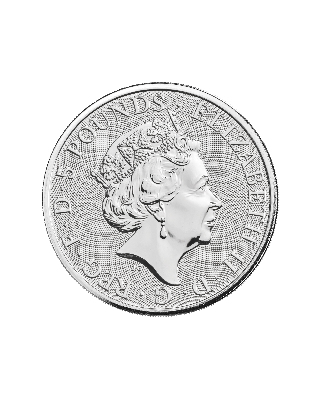 2oz Silver Coin Queen's Beast White Greyhound UK