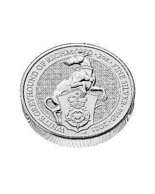 2oz Silver Coin Queen's Beast White Greyhound of Richmond UK