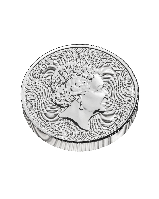 UK Silver 2 oz Queen's Beast White Greyhound