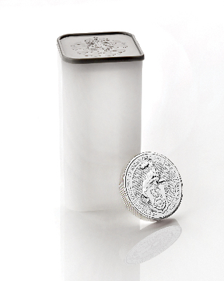 UK Silver 2 oz Queen's Beast White Greyhound