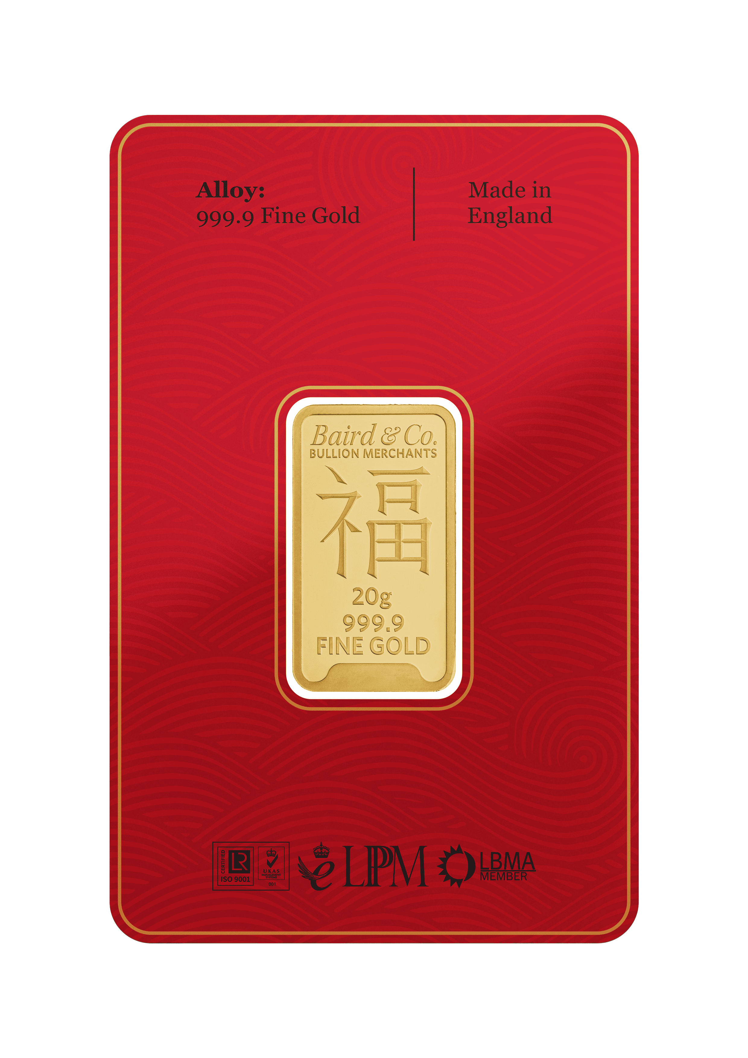 20g Gold Bar Minted Lunar Snake 9999