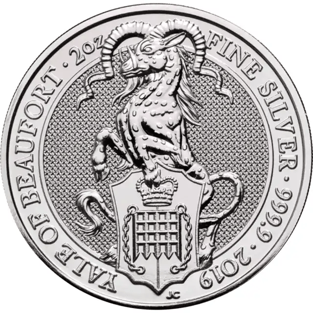 2oz Silver Coin Queen's Beast Yale of Beaufort UK