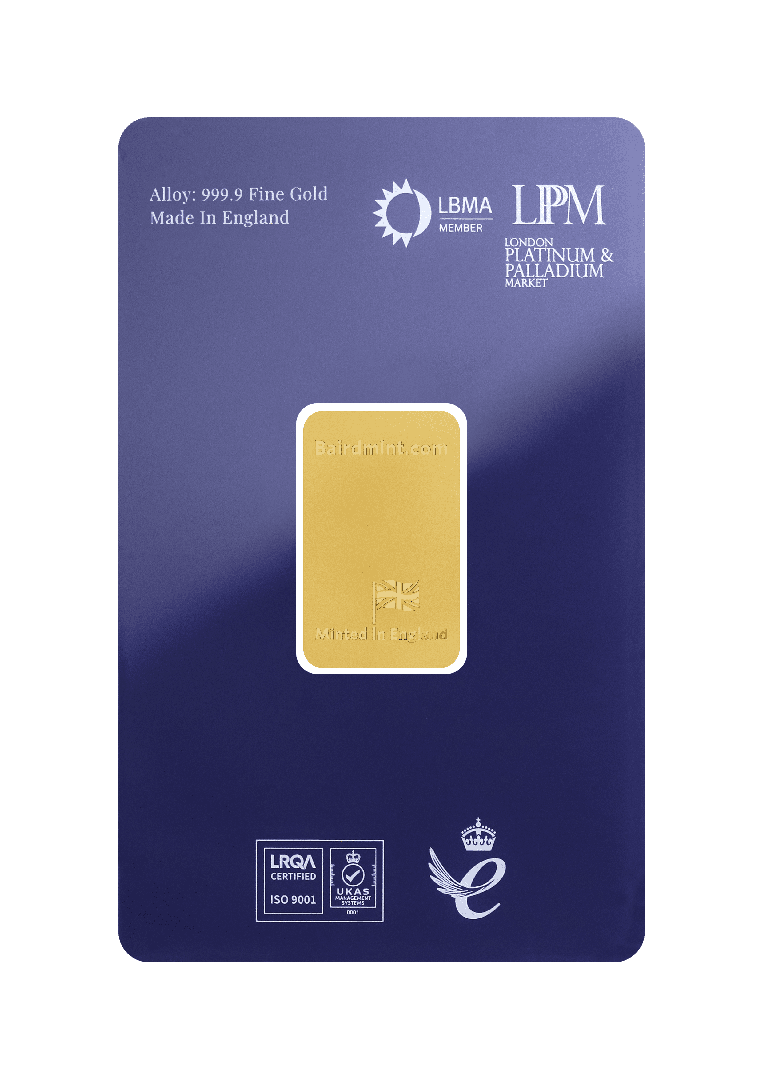 Quarter oz Minted Gold Bar 999.9 Fine